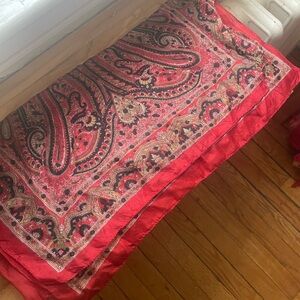 Silk Red Paisley Scarf